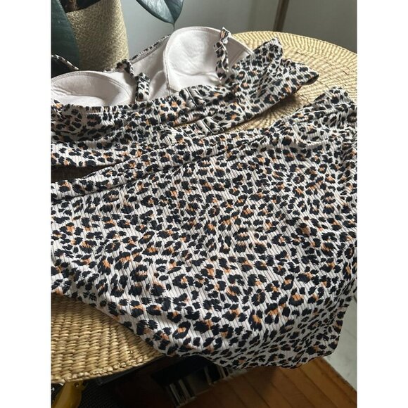 Xhilaration women’s size 16w/ 18w cheetah print two piece bathing suit - Picture 6 of 8